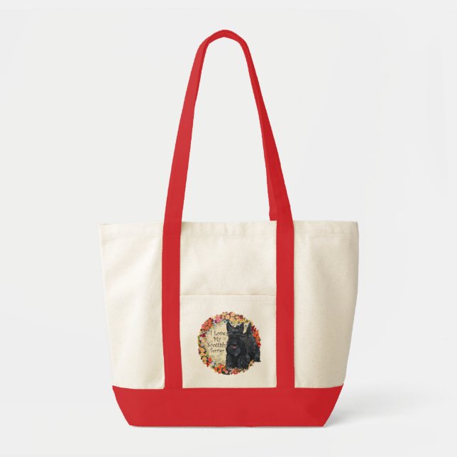 Playful Scottish Terrier Tote Bag (Front)