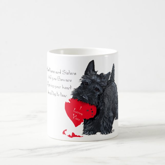 Playful Scottish Terrier Valentine Mug (Center)