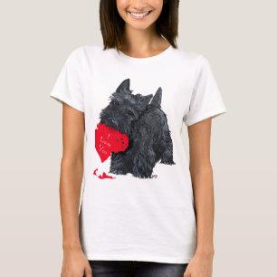 Playful Scottish Terrier Valentine T-Shirt