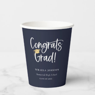 Playful Script Graduation Party Paper Cups