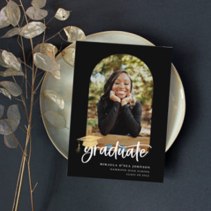 Playful Script Graduation Photo Announcement