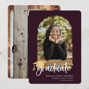 Playful Script Graduation Photo Announcement