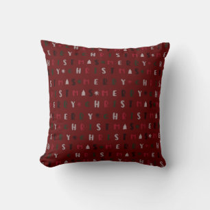 playful script merry christmas colourful cushion
