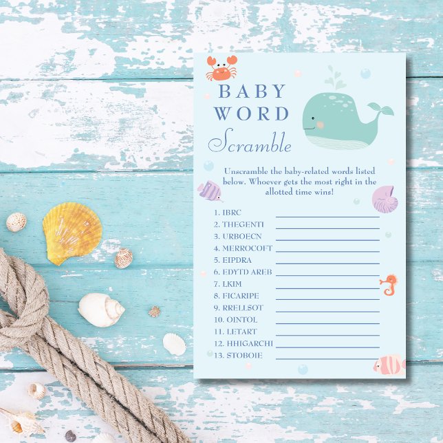 Playful Sea Life Baby Word Scramble Game Flyer (Creator Uploaded)