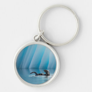 Playful Sea Otter Key Ring