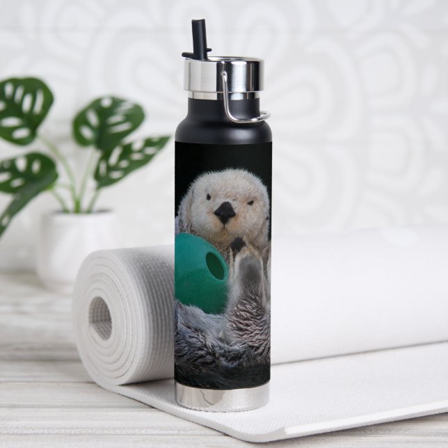 Playful Sea Otters Photo Water Bottle (Yoga)