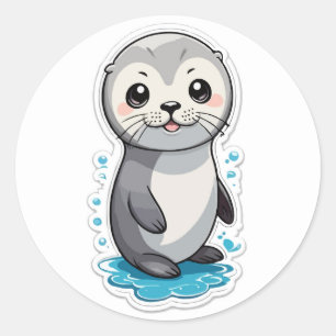 Playful Seal Sticker - A Cute Marine Mammal