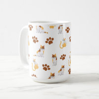 Playful Seamless Cat Pattern – Cute Cartoon Kitty