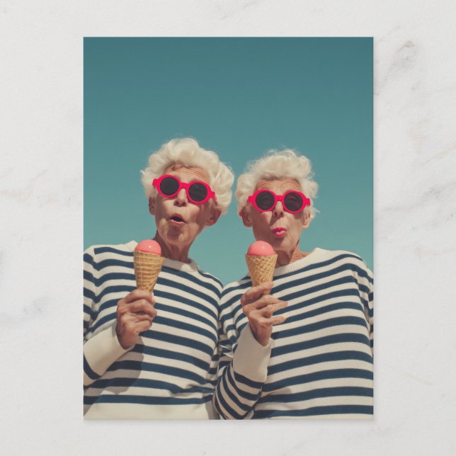 Playful Senior Summer Vibes Postcard (Front)