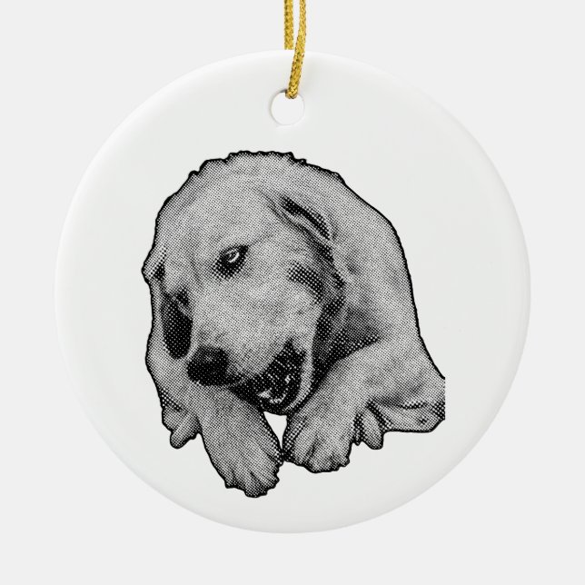 Playful Shadow In The Pine Ceramic Ornament (Front)