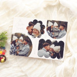 Playful Shapes Modern Christmas Photo Collage Foil Holiday Card<br><div class="desc">Add some shine to your Christmas photo cards with real gold, silver, or rose gold foil! The front showcases four photos arranged in playful shapes, including a circle, an arch, a flower, and a wavy rectangle. A fun twist on a traditional holiday card design. Your family name is written in...</div>