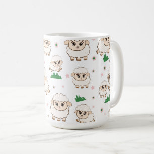 Playful Sheep Pattern Coffee Mug