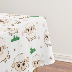 Playful Sheep Pattern Tablecloth