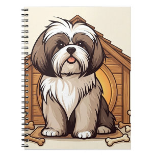 Playful Shih Tzu Dog House Notebook