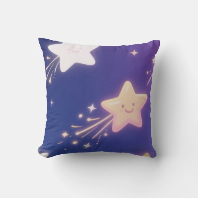 Playful Shooting Stars Pattern,Glowing Celestial Cushion (Front)