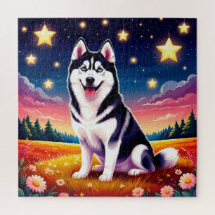 Playful Siberian Husky Jigsaw Puzzle