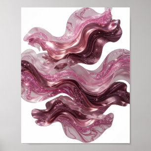 Playful Silver ABSTRACT ART Custom Tee Poster