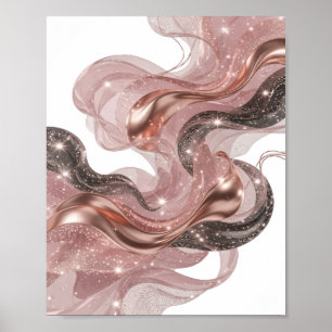 Playful Silver ABSTRACT ART v2 Poster