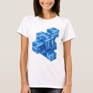 Playful Silver BLUE COINS STAIRCASE Slogan Design T-Shirt
