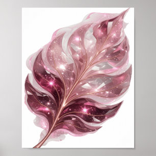 Playful Silver GEMSTONE LEAF Print