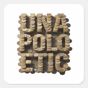 Playful Silver UNA POL TICA Sticker Design