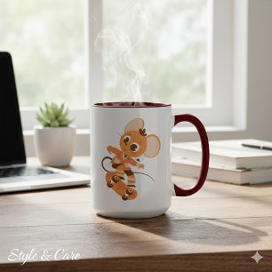 Playful Skateboarding Mouse Combo Mug for Daily Fu