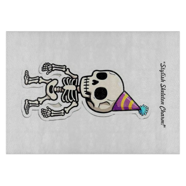 "Playful Skull Sticker" Cutting Board (Front)