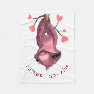 Playful Sloth Baby Fleece Blanket Smile Cartoon