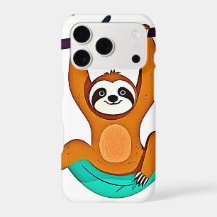 Playful Sloth Hanging from a Tree