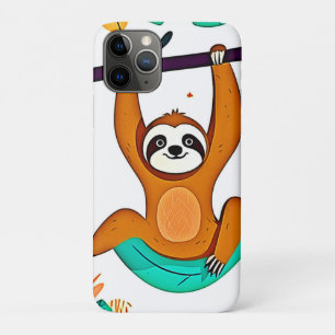 Playful Sloth Hanging from a Tree iPhone 11 Pro Case
