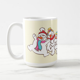 Playful snowmen coffee mug