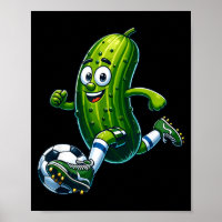 Playful soccer pickle - cartoon goal scorer