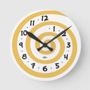 Playful Spiral Round Clock