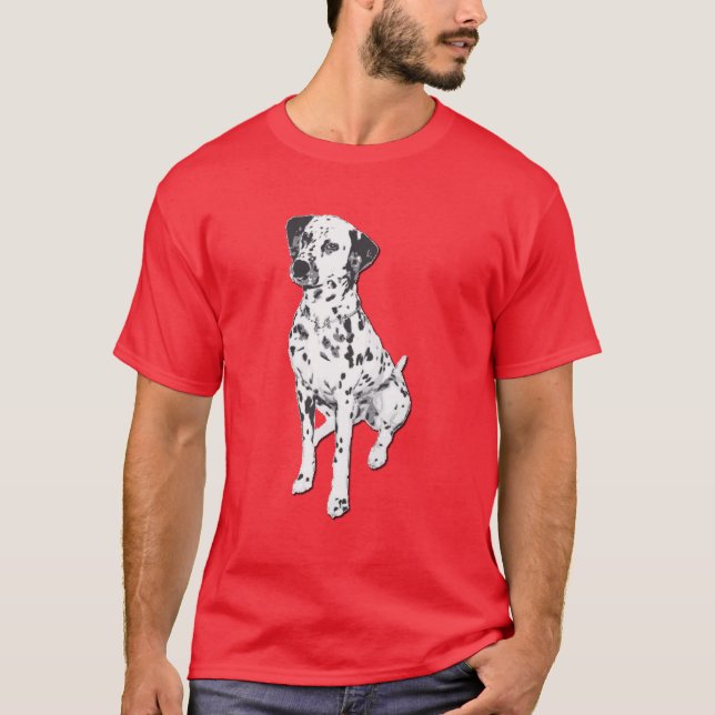 Playful Spotted Dalmatian Dog Graphic T-Shirt (Front)