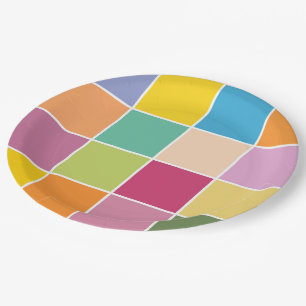 Playful Springtime Checkers  Paper Plate