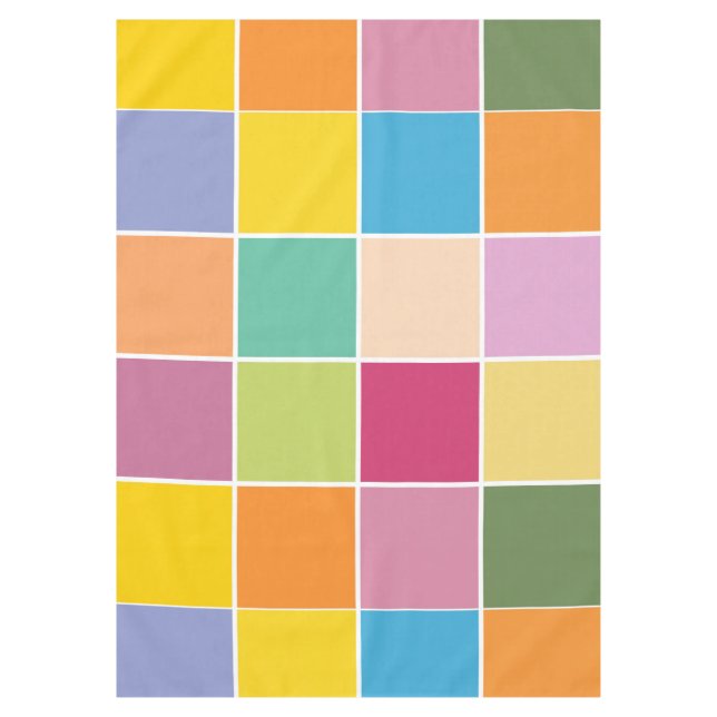Playful Springtime Checkers Tablecloth (Front)