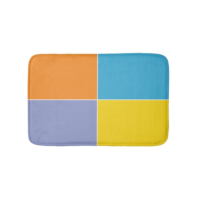 Playful Springtime Easter Squares Bath Mat (Front)