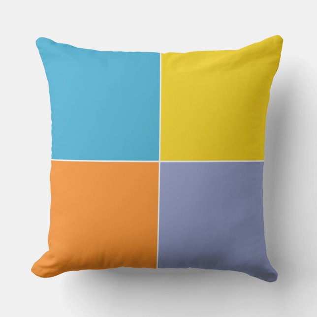 Playful Springtime Easter Squares Cushion (Front)