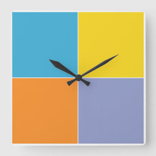 Playful Springtime Easter Squares Square Wall Clock