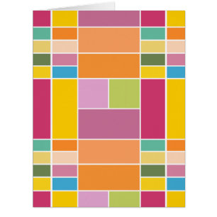 Playful Springtime Geometric Blocks greeting card