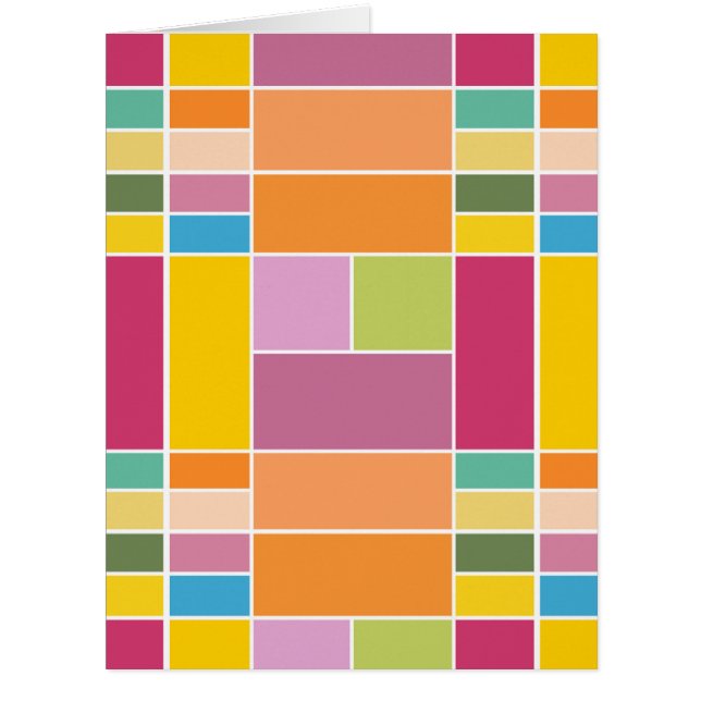 Playful Springtime Geometric Blocks greeting card (Front)
