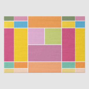 Playful Springtime Geometric Blocks Tissue Paper