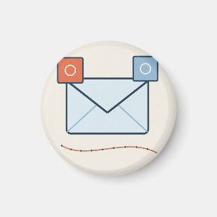 Playful stamp shapes and fine lines magnet