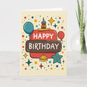 Playful Starry Birthday Card