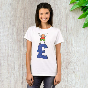 Playful Stick Figure Standing on Pound T-Shirt