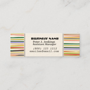 Playful Stripes Happy Colours Simple Pattern Mini Business Card