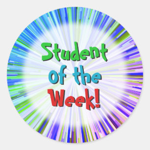 Playful "Student of the Week!" Sticker