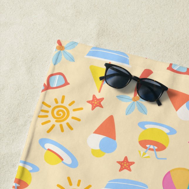 Playful Summer Beach Towel (In Situ)