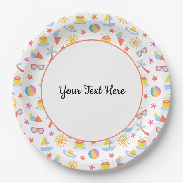 Playful Summer Paper Plate (Front)