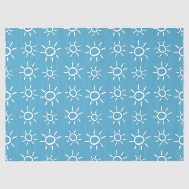 Playful Sun Doodle Summer Pattern Tissue Paper (Front)